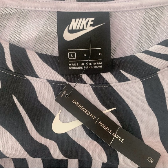 Nike Women's Black and Lilac Zebra Print Sweatshirt NWT- L - Picture 5 of 5